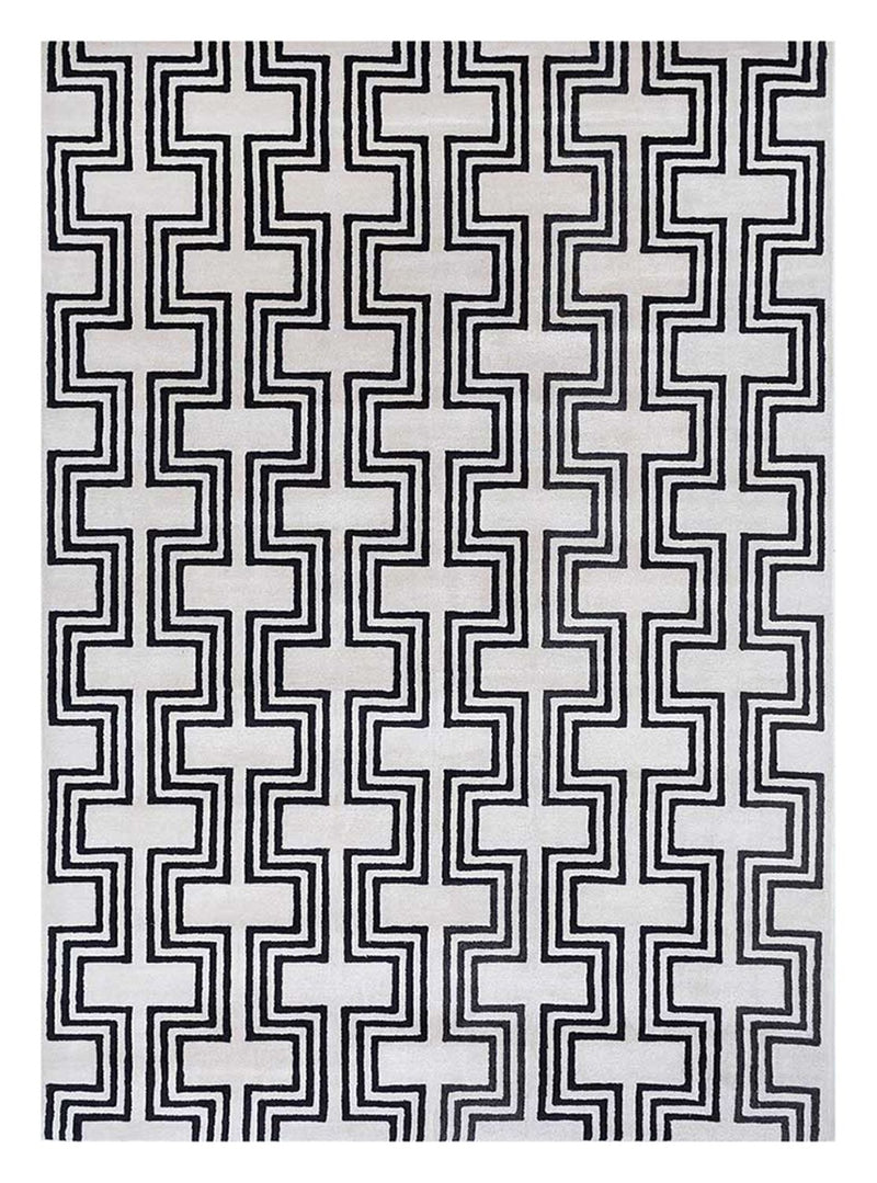 Tapis en laine - 330 x 240 cm - noir et blanc