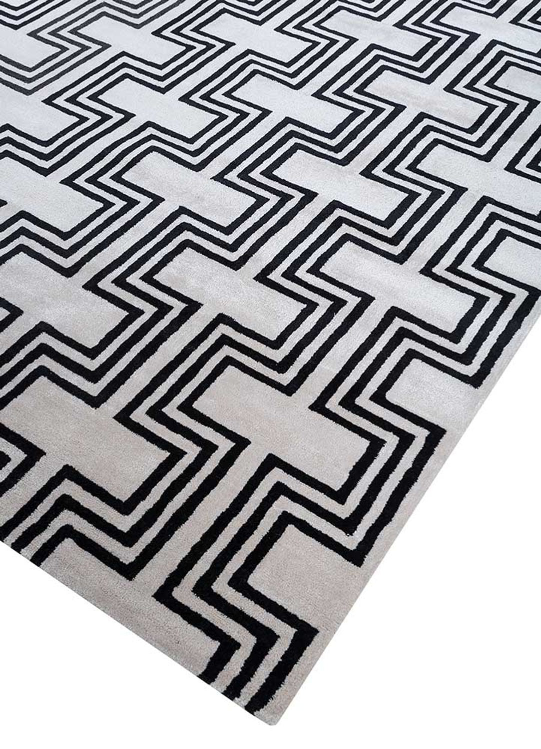 Tapis en laine - 330 x 240 cm - noir et blanc