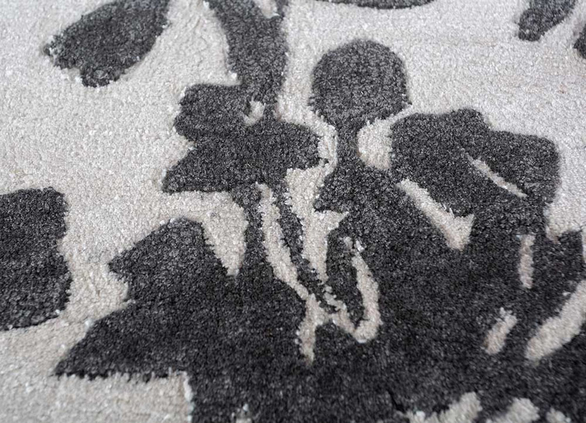 Tapis en laine - 270 x 180 cm - noir et blanc