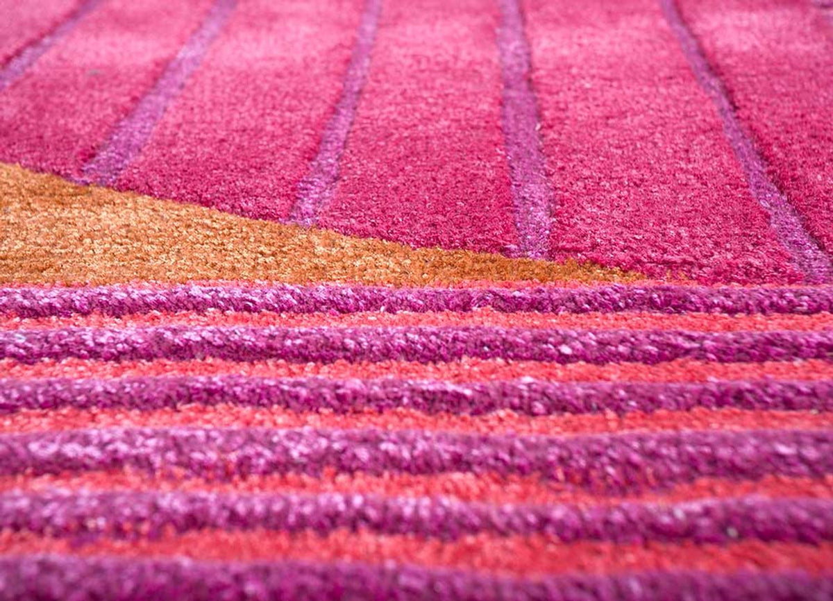 Tapis en laine originale - 270 x 180 cm - rose