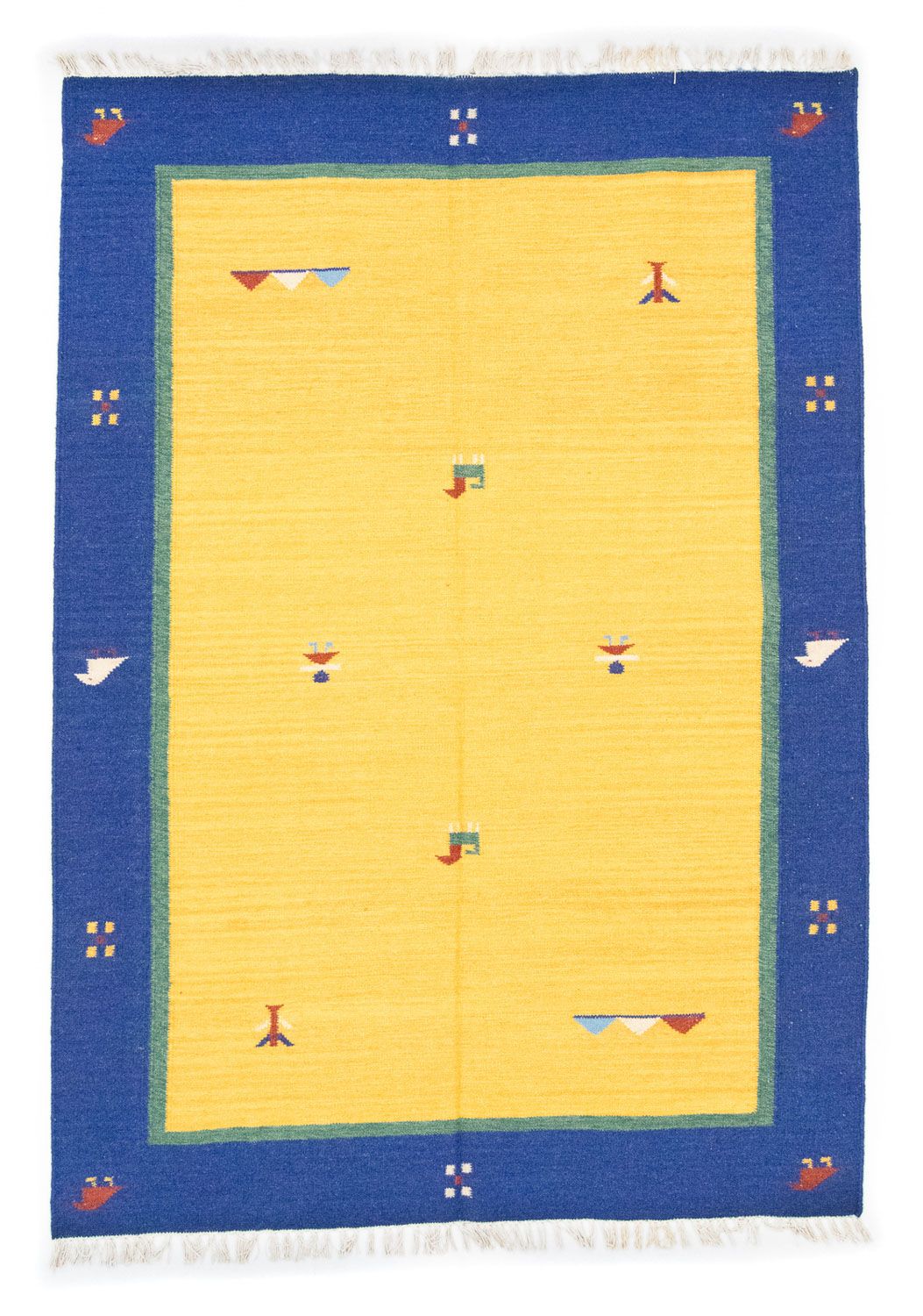 Tapis Kelim - Tendance - 200 x 140 cm - jaune