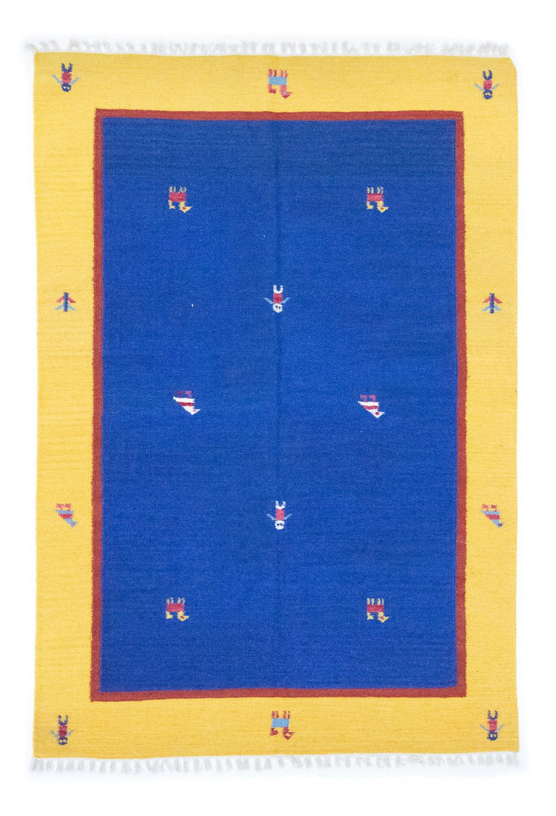 Tapis Kelim - Tendance - 200 x 140 cm - bleu