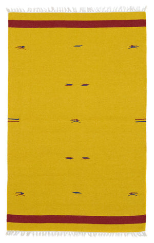 Tapis Kelim - Tendance - 180 x 120 cm - jaune