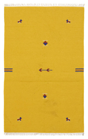 Tapis Kelim - Tendance - 180 x 120 cm - jaune