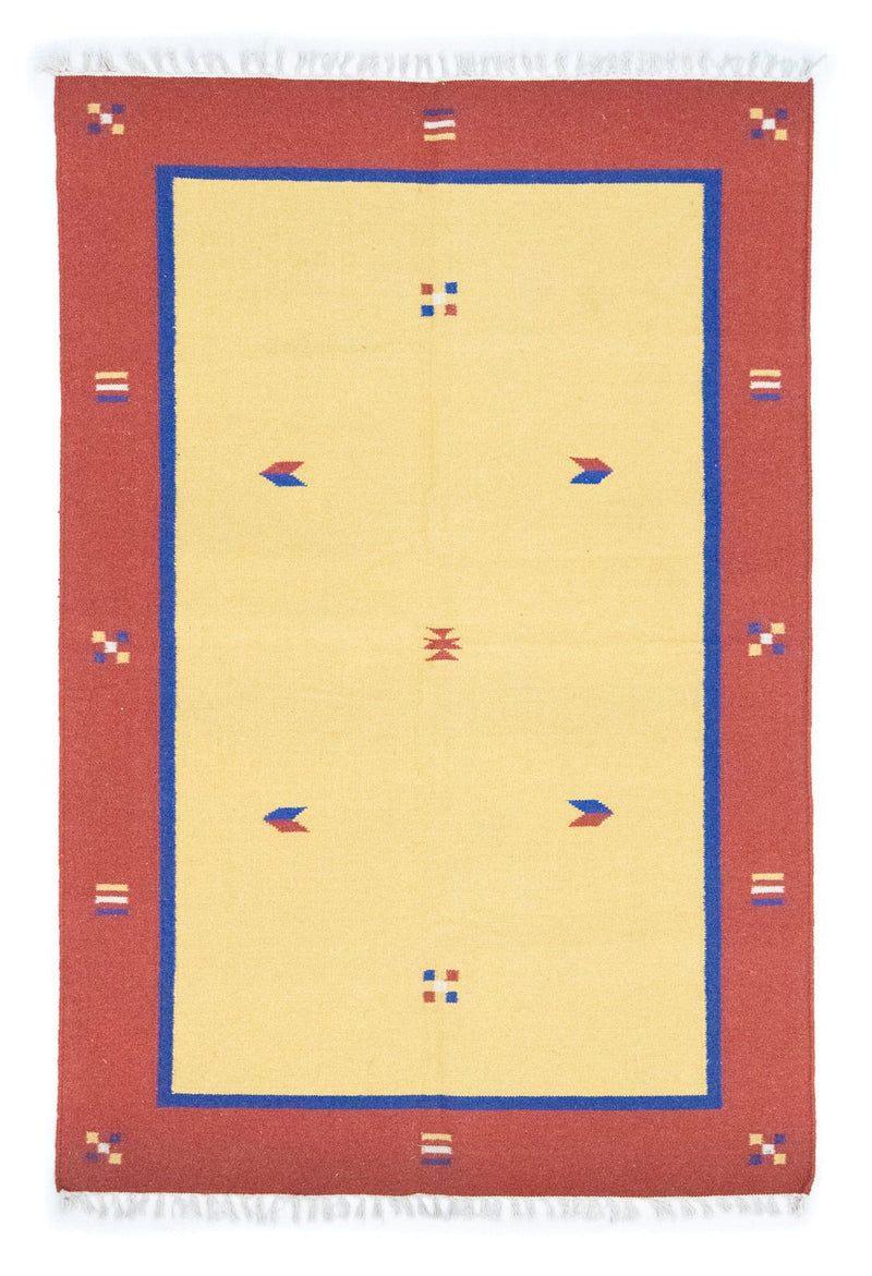 Tapis Kelim - Tendance - 200 x 140 cm - jaune