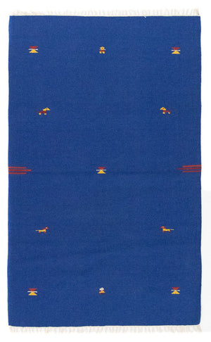 Tapis Kelim - Tendance - 180 x 120 cm - bleu