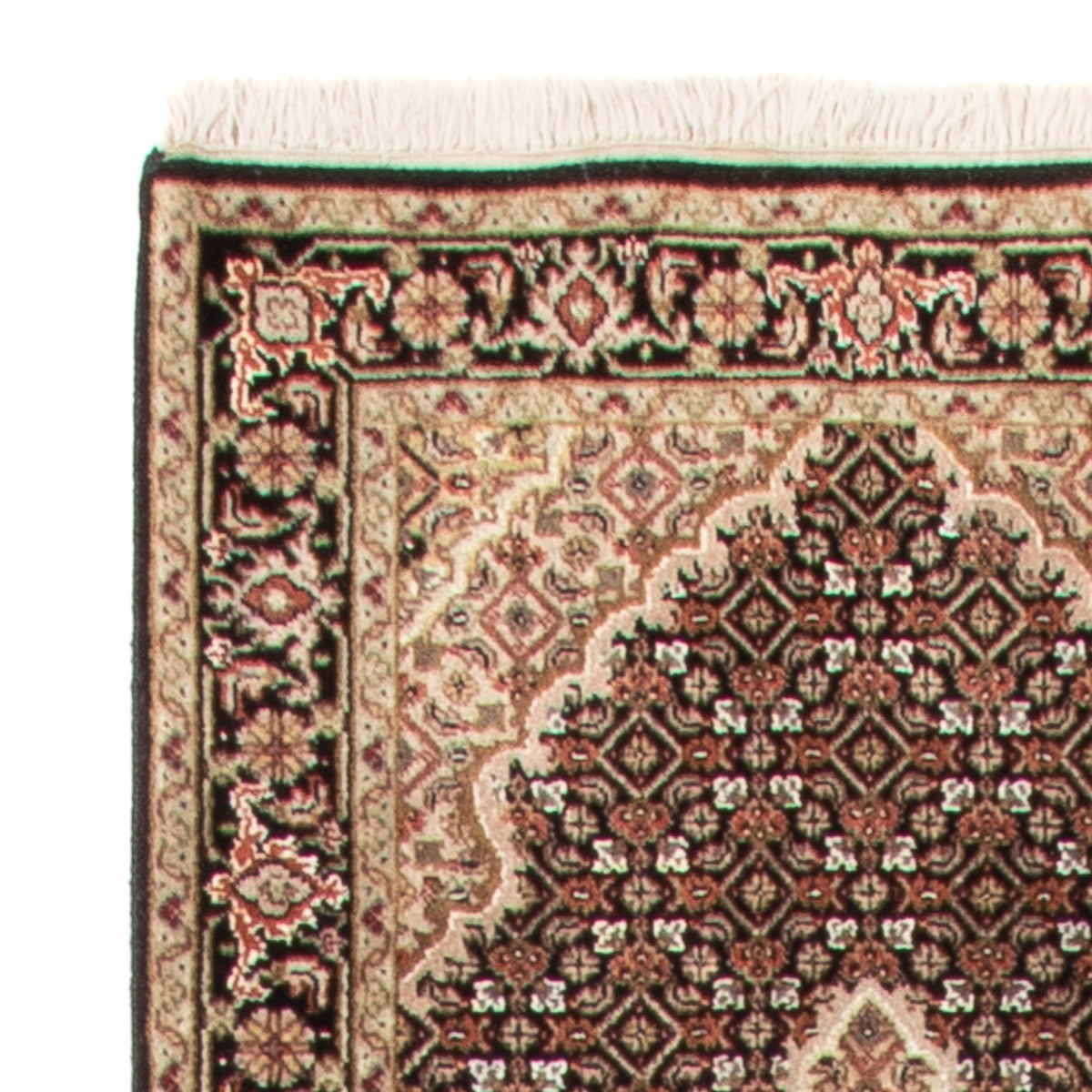Tapis de couloir Tapis oriental - Tabriz - 372 x 81 cm - noir