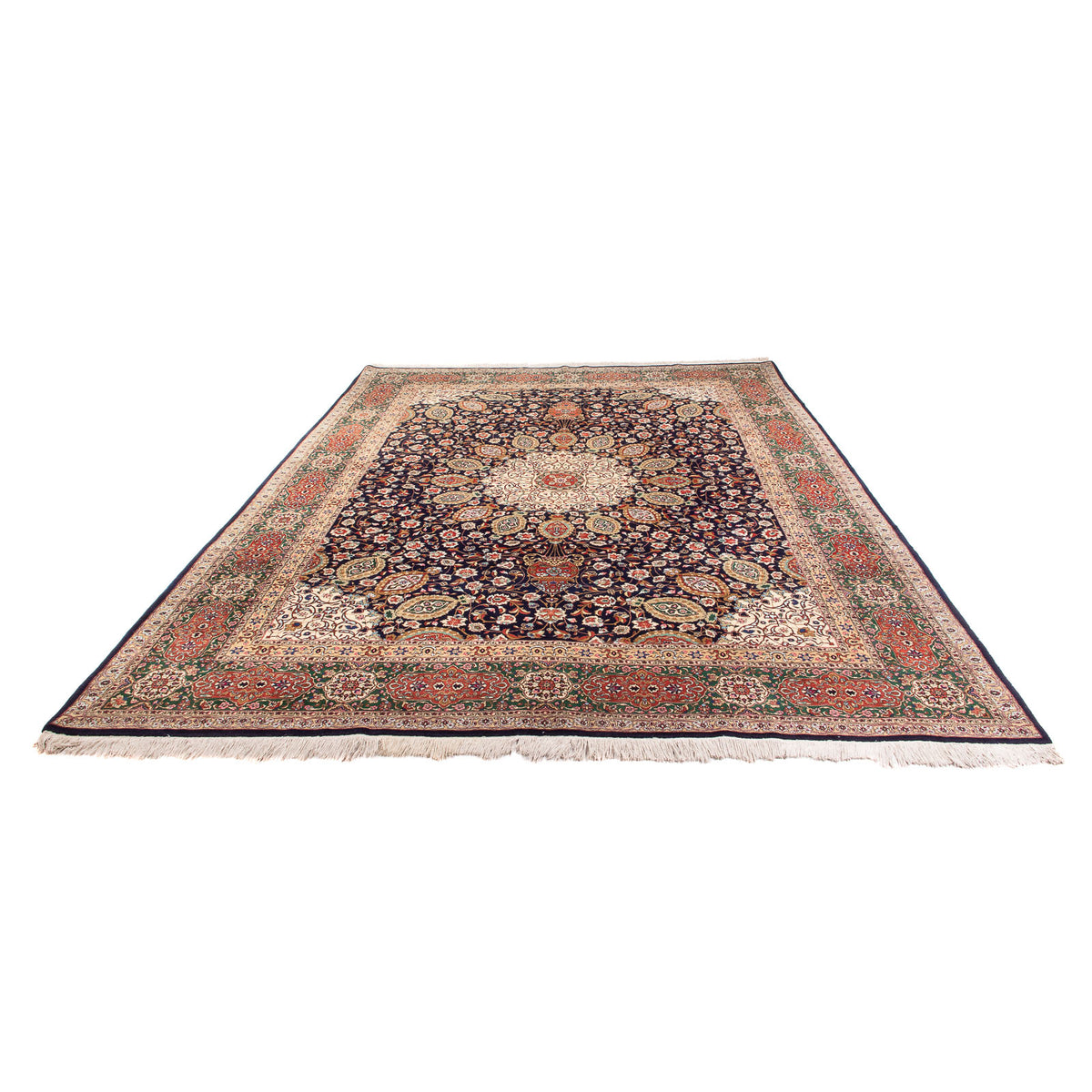 Tapis persan - Classique - 399 x 293 cm - bleu foncé