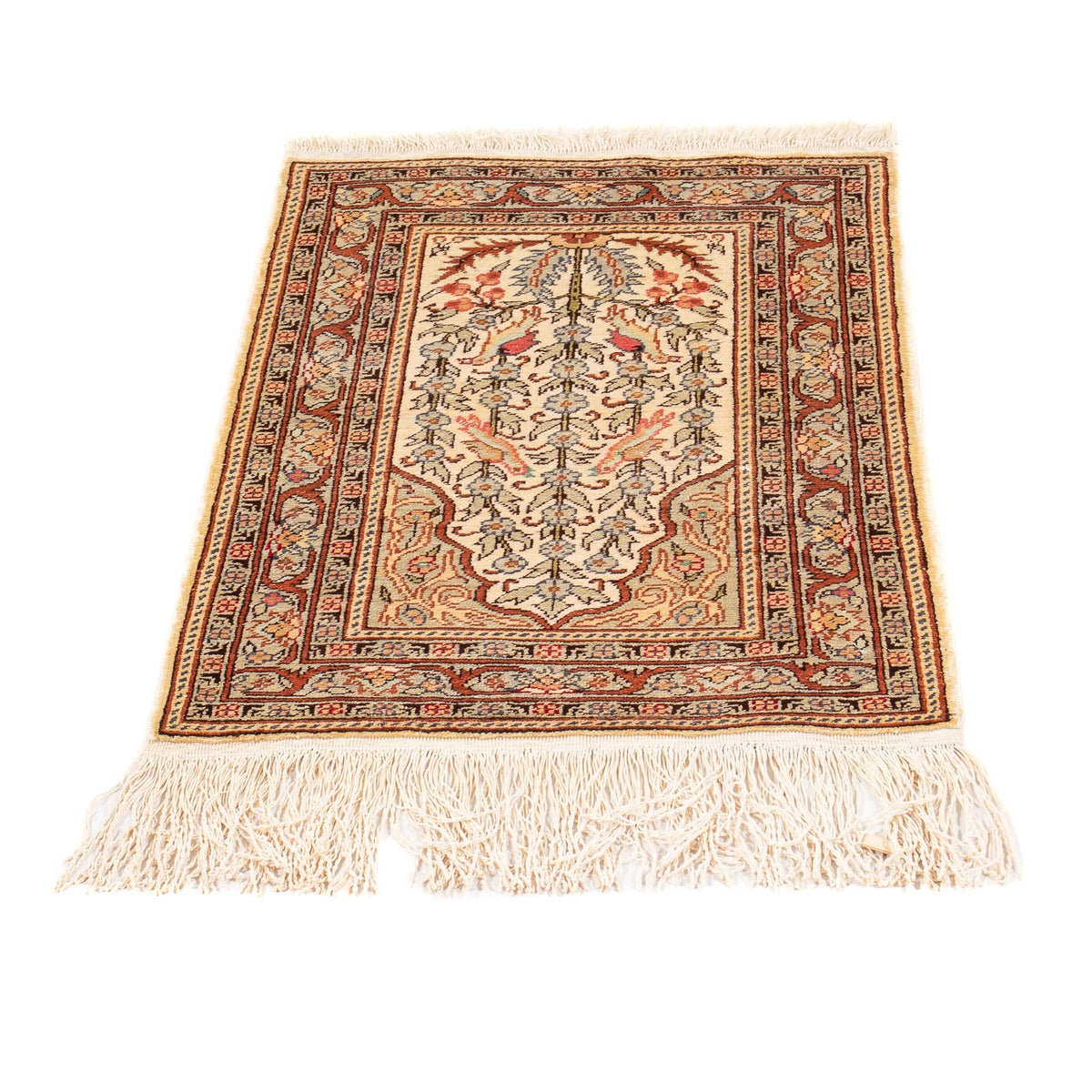 Tapis oriental - Hereke - 58 x 39 cm - beige
