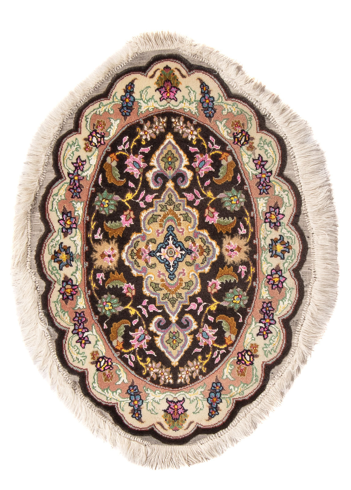 Tapis persan - Tabriz - Royal ovale - 68 x 48 cm - noir