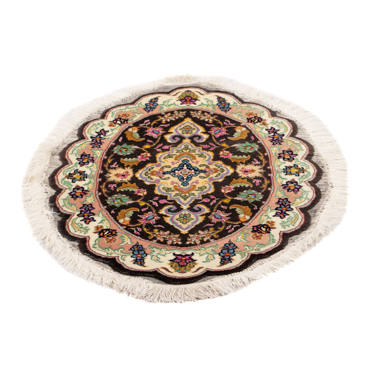 Tapis persan - Tabriz - Royal ovale - 68 x 48 cm - noir