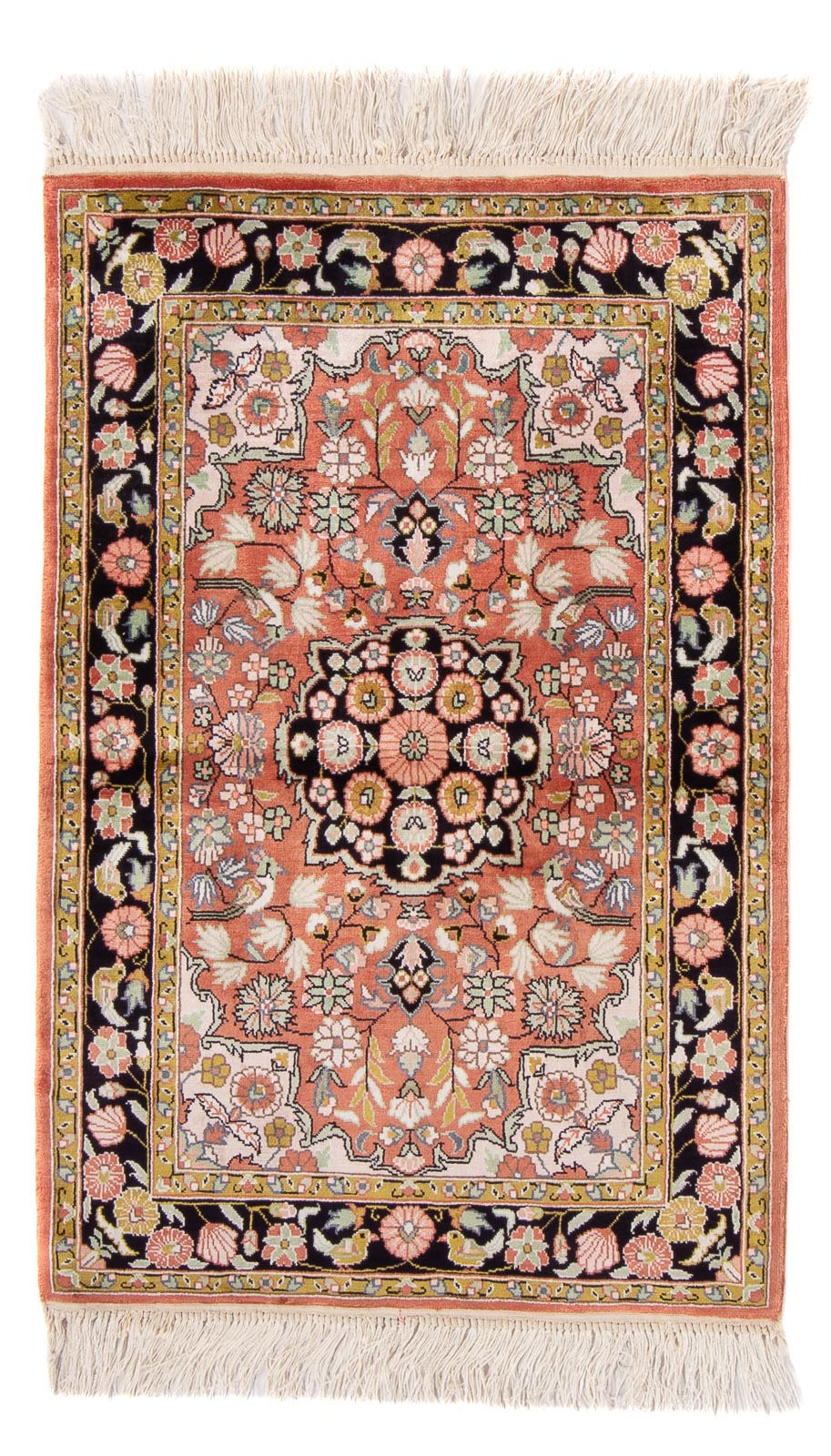 Tapis en soie - Soie chinoise - 93 x 62 cm - rouge