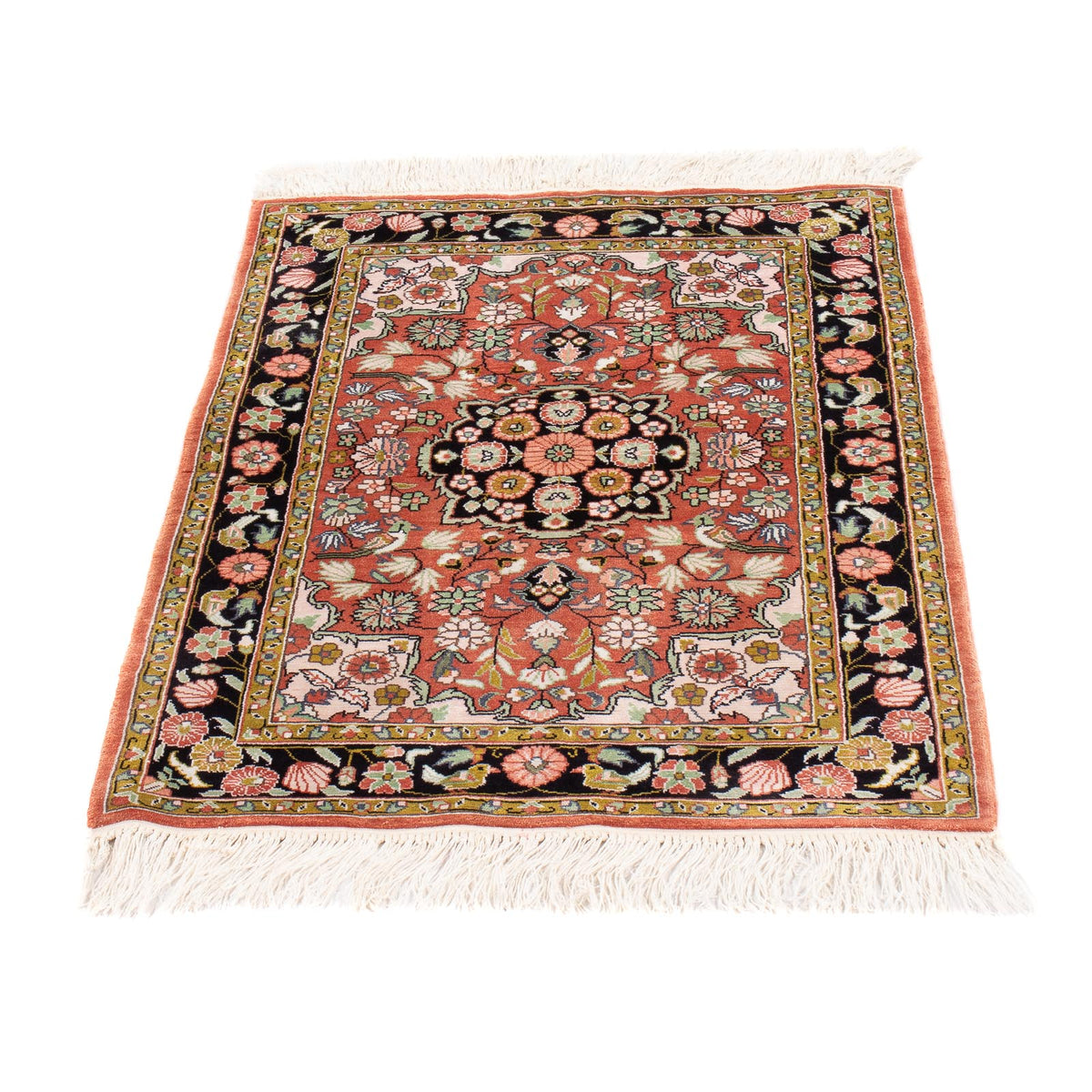 Tapis en soie - Soie chinoise - 93 x 62 cm - rouge