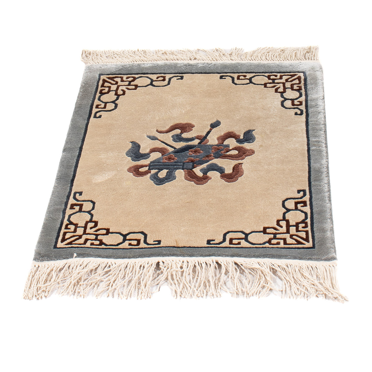 Tapis chinois - 62 x 46 cm - beige