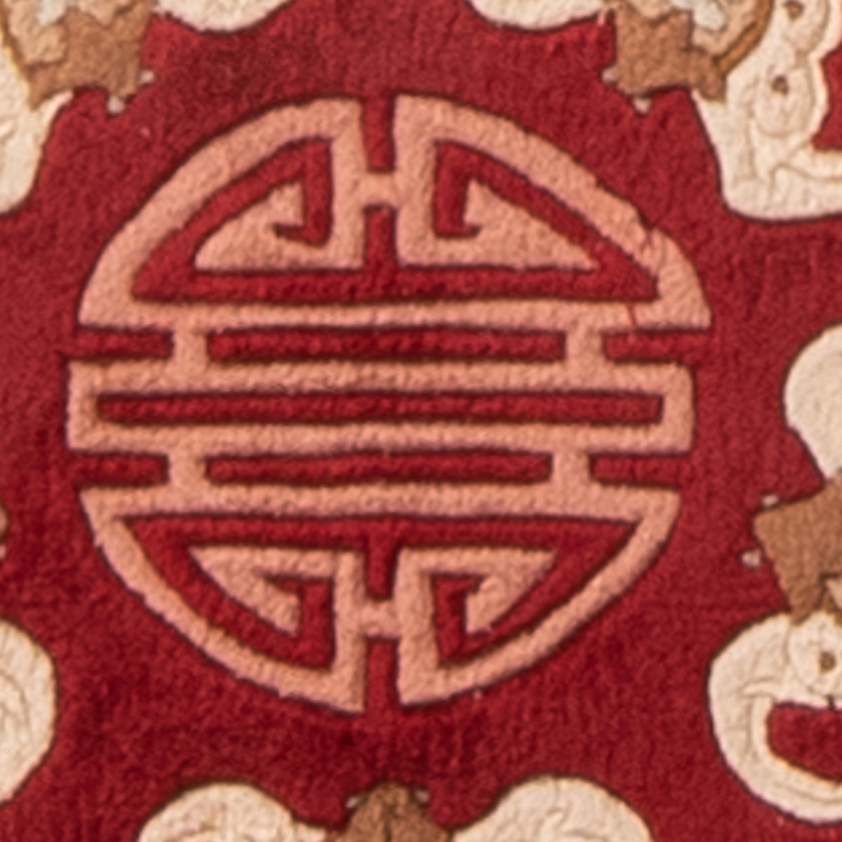 Tapis chinois carré - 31 x 31 cm - rouge