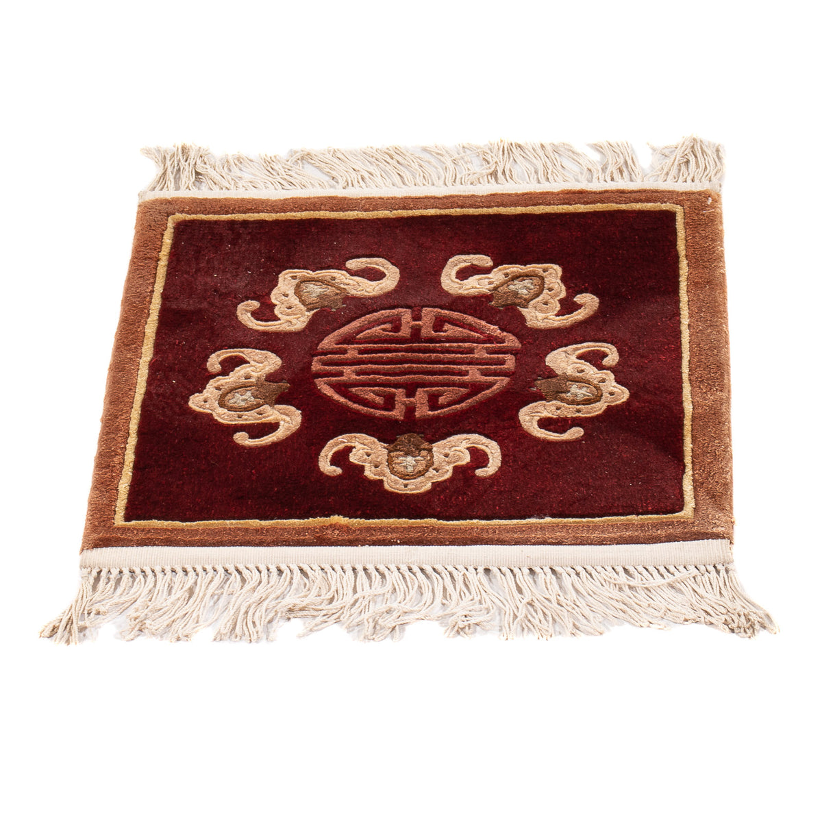 Tapis chinois carré - 31 x 31 cm - rouge