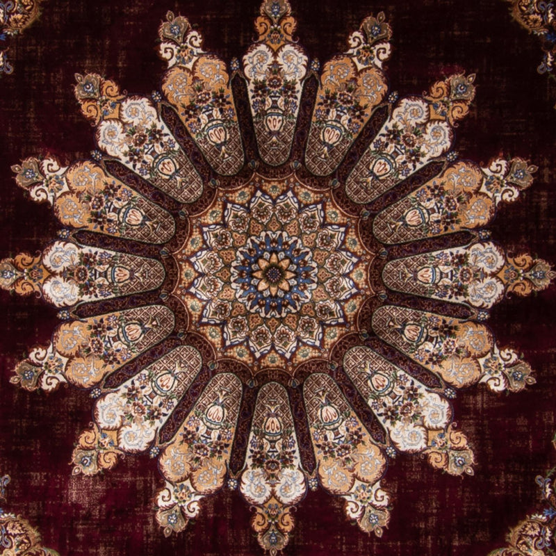 Tapis persan - Ghom - 230 x 150 cm - rouge vin