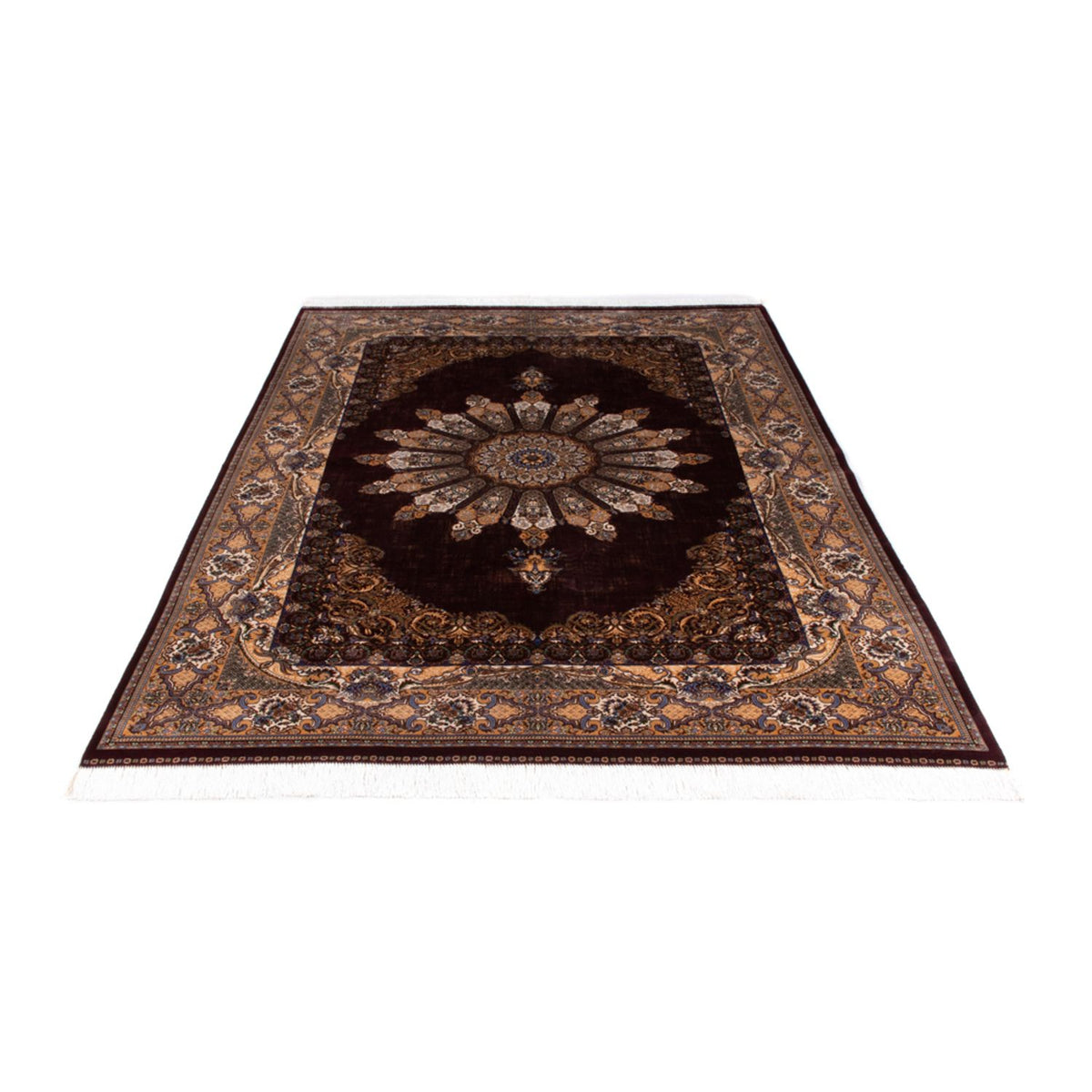 Tapis persan - Ghom - 230 x 150 cm - rouge vin