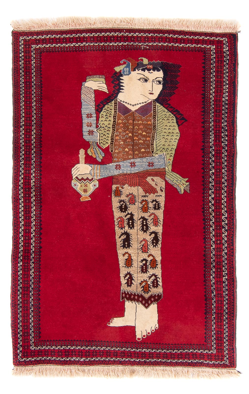 Tapis Belutsch - 135 x 86 cm - rouge