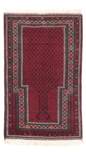 Tapis Belutsch - Tapis de prière - 145 x 88 cm - rouge