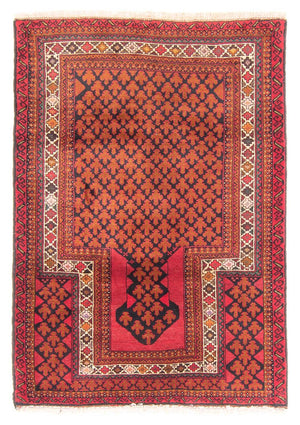Tapis Belutsch - Tapis de prière - 131 x 96 cm - rouge