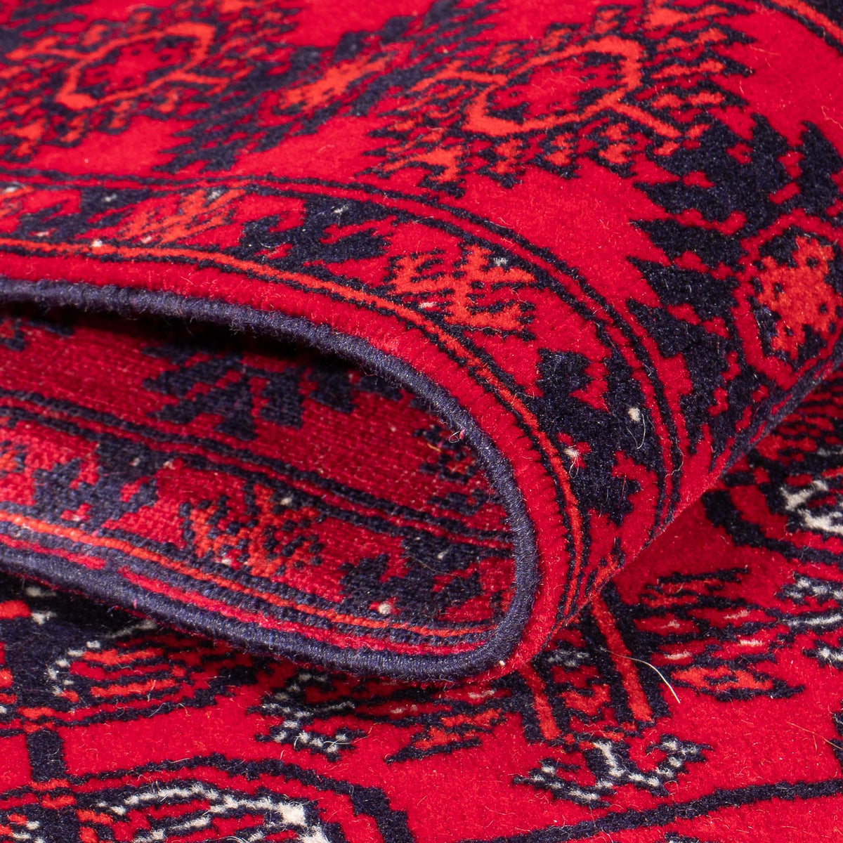 Tapis de couloir Tapis afghan - 258 x 85 cm - rouge
