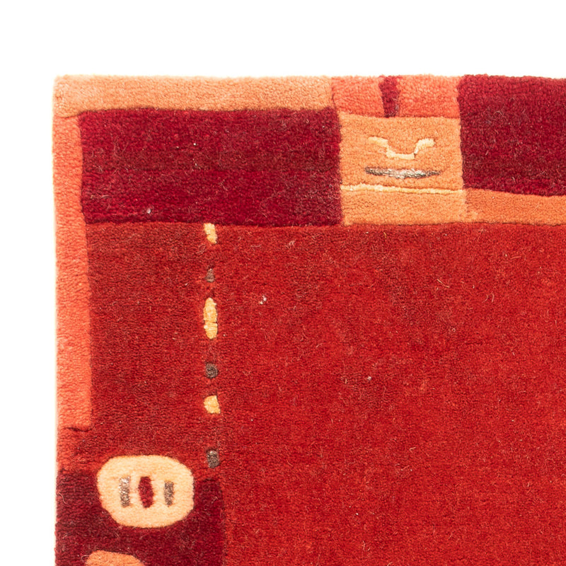 Tapis Népalais - 90 x 60 cm - rouge