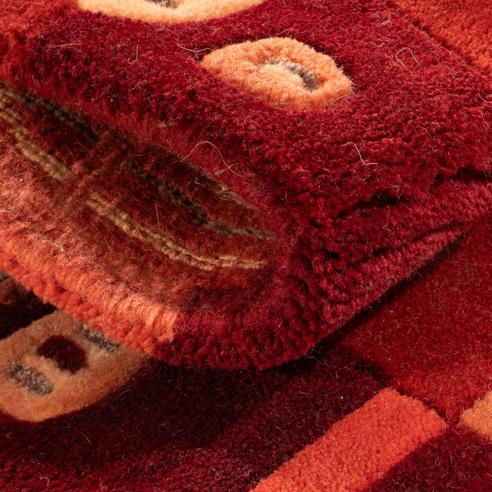 Tapis Népalais - 90 x 60 cm - rouge