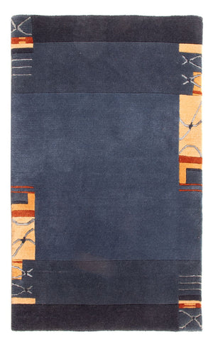 Tapis Népalais - 90 x 60 cm - bleu foncé