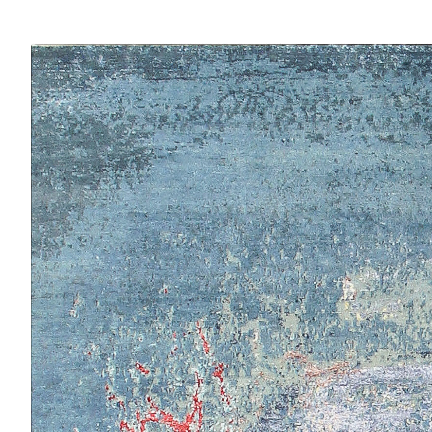 Tapis design - 242 x 163 cm - bleu de mer