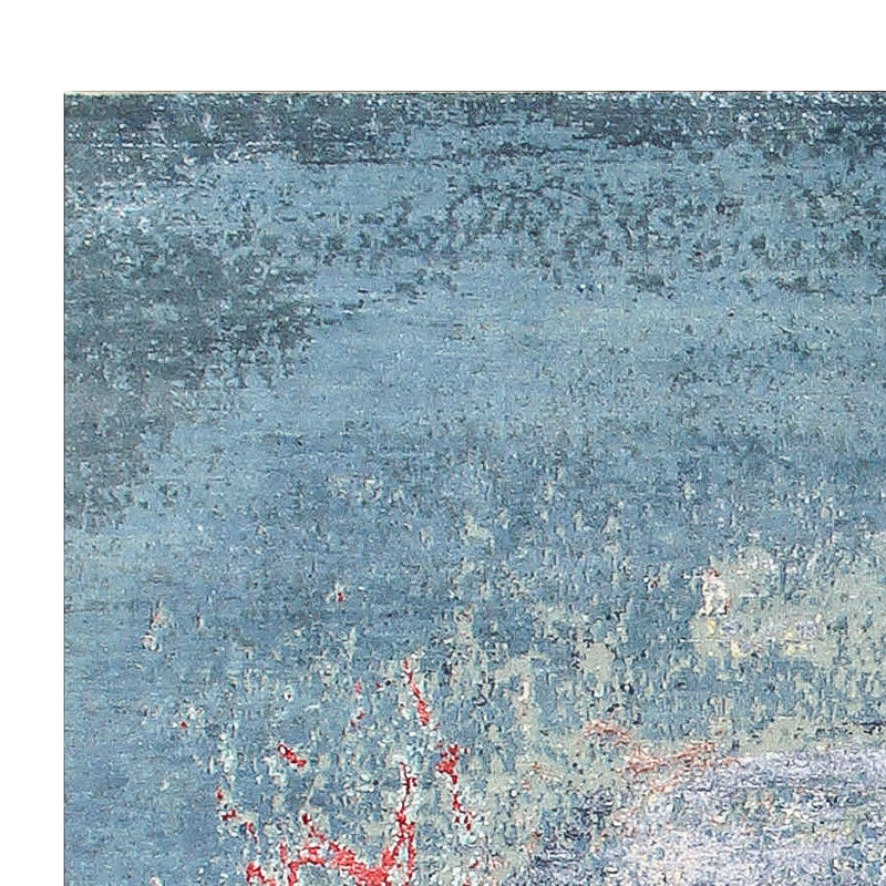 Tapis design - 242 x 163 cm - bleu de mer