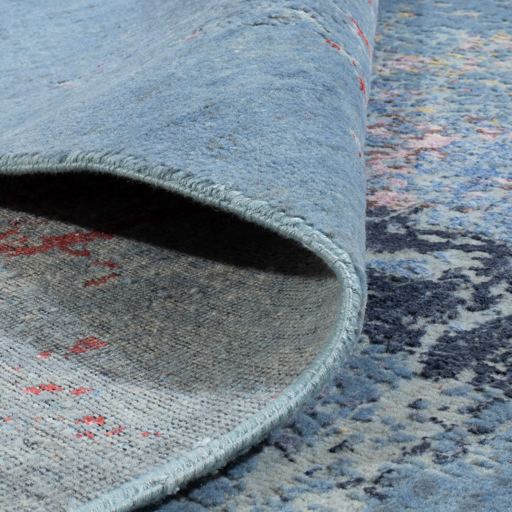 Tapis design - 242 x 163 cm - bleu de mer