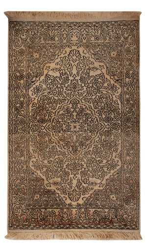 Tapis en soie - Soie du Cachemire - 103 x 60 cm - beige