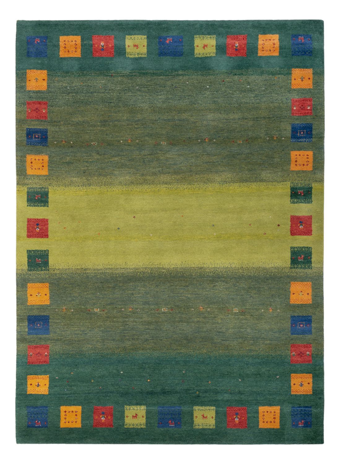 Tapis Gabbeh - Loribaft Indus - 240 x 170 cm - vert