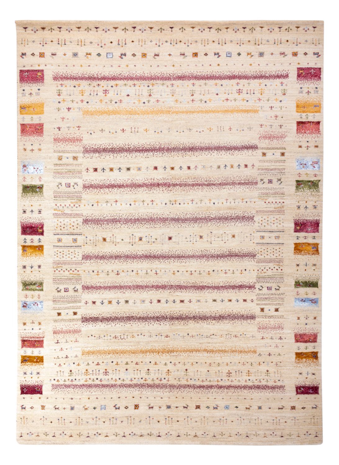 Tapis Gabbeh - Loribaft Indus - 245 x 174 cm - crème