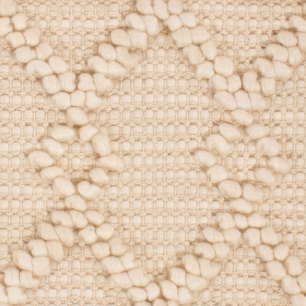 Tapis en laine carré  - 48 x 46 cm - crème