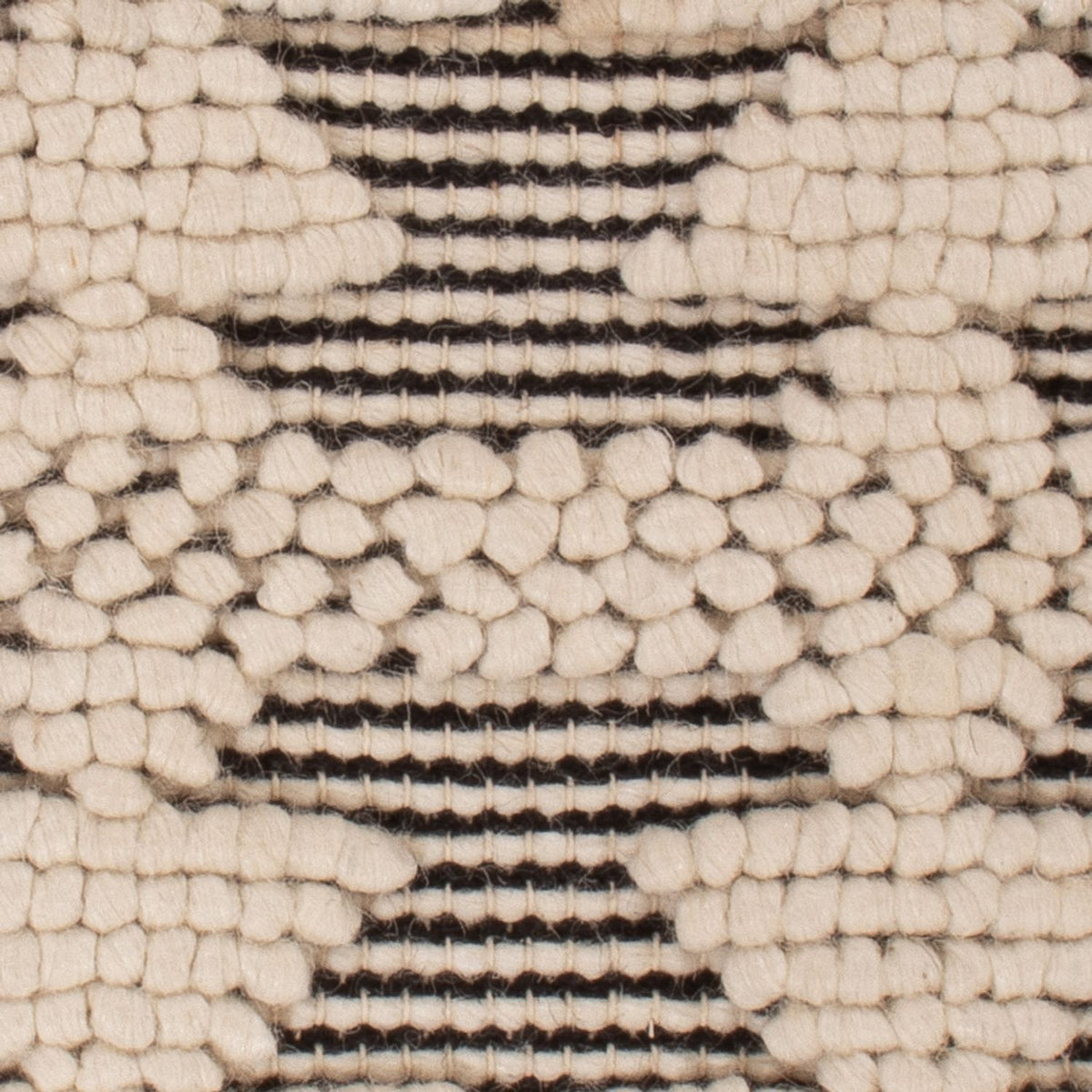 Tapis en laine carré  - 49 x 46 cm - noir et blanc