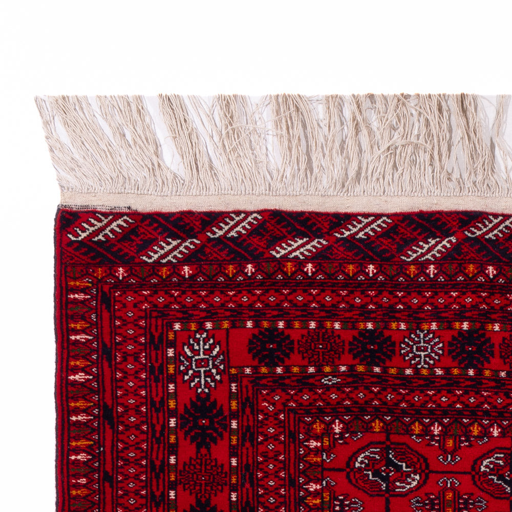 Tapis afghan - Boukhara - 209 x 132 cm - rouge foncé