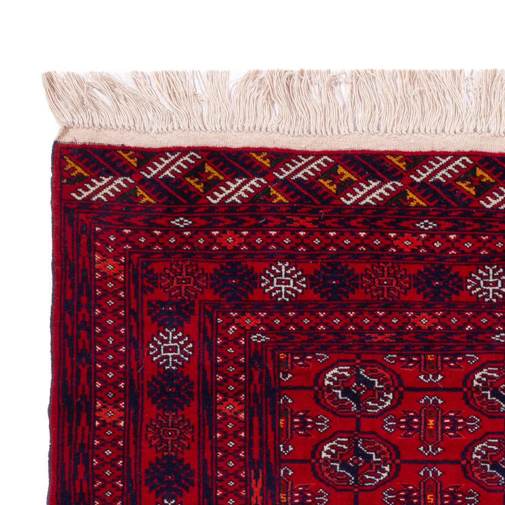 Tapis afghan - Boukhara - 196 x 133 cm - rouge foncé