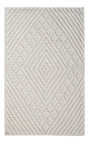 Tapis en laine - 96 x 62 cm - gris clair