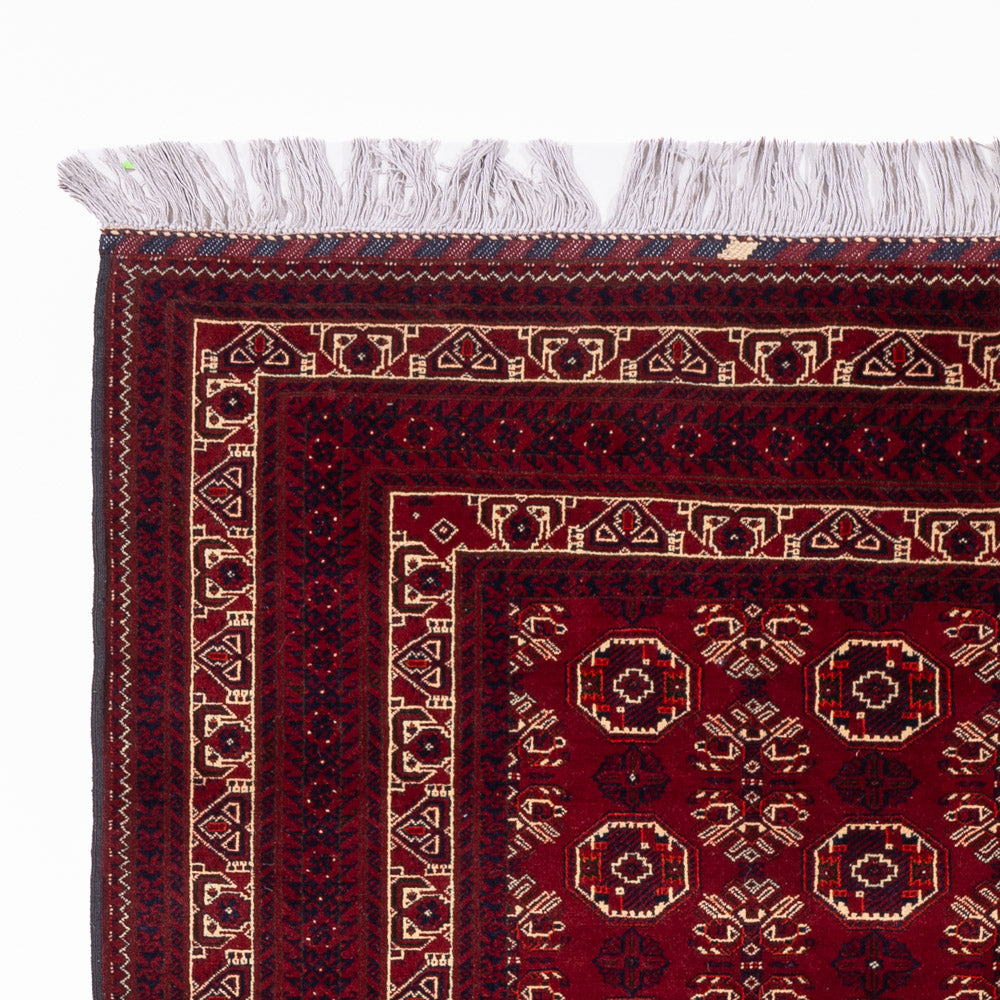 Tapis afghan - Boukhara - 280 x 188 cm - rouge foncé