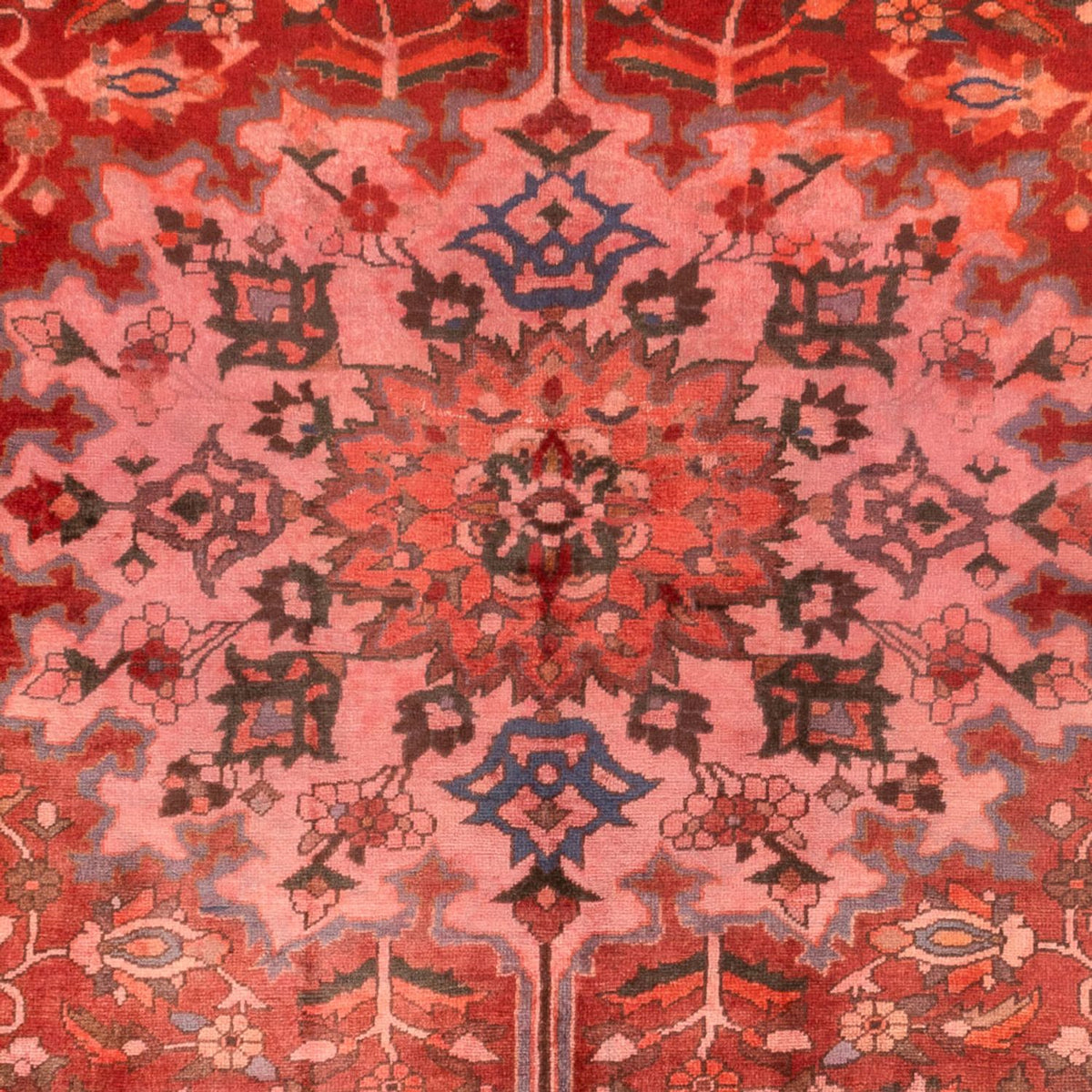 Tapis persan - Nomadic - 210 x 162 cm - rouge clair