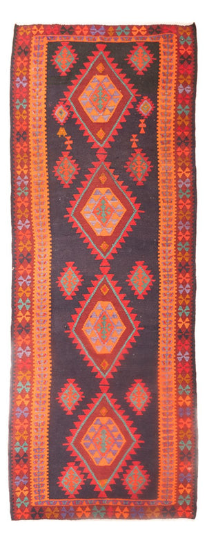 Tapis de couloir Tapis Kelim - Vieux - 385 x 145 cm - multicolore