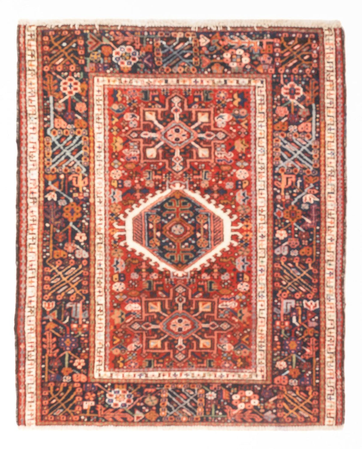 Tapis persan - Nomadic - 130 x 108 cm - rouge clair