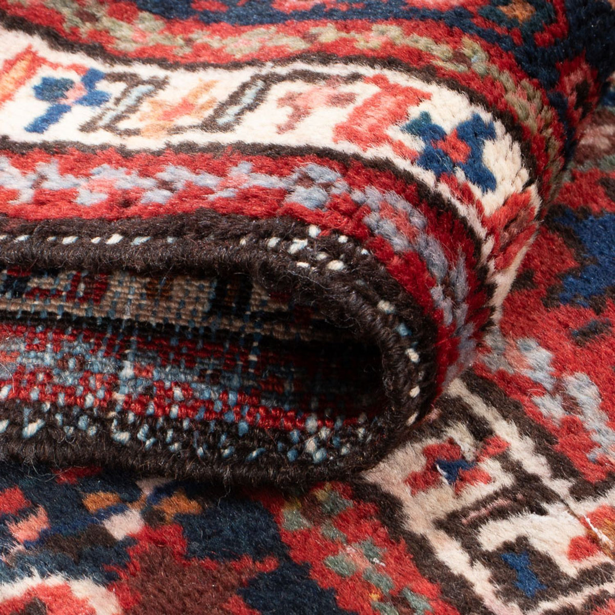 Tapis persan - Nomadic - 130 x 108 cm - rouge clair