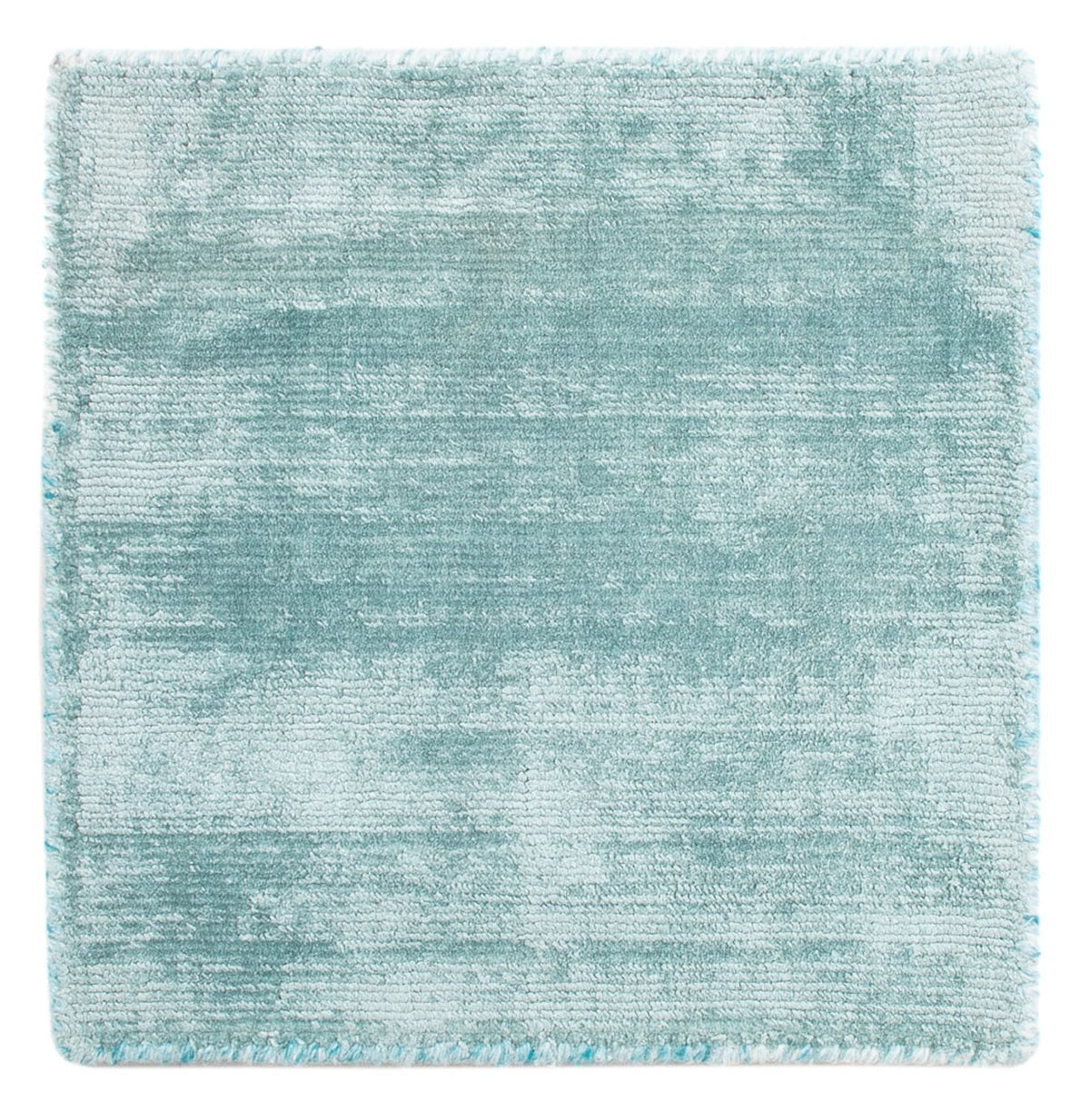 Tapis en viscose carré - 30 x 30 cm - bleu clair