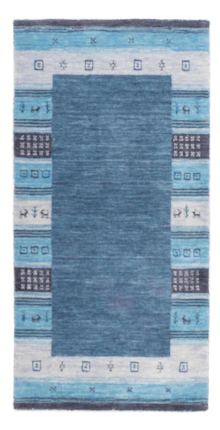 Tapis Gabbeh - Indus - 140 x 70 cm - bleu