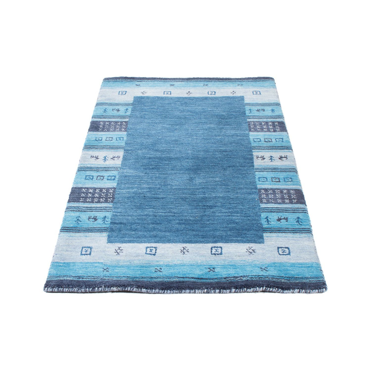 Tapis Gabbeh - Indus - 140 x 70 cm - bleu