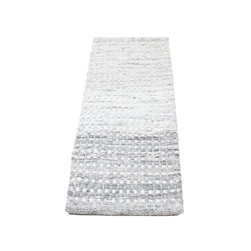 Tapis de couloir Tapis en laine - 104 x 33 cm - gris clair