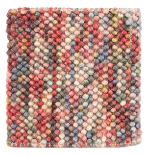 Tapis en laine carré  - 32 x 32 cm - multicolore